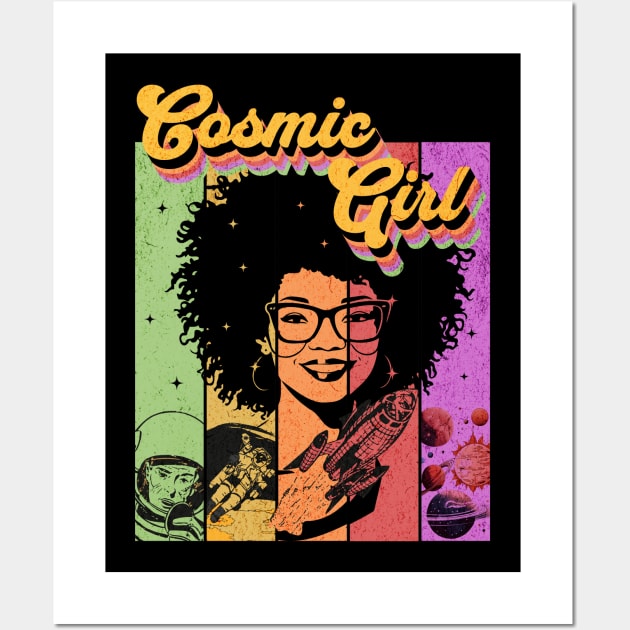 Cosmic Girl Retro Comic Book Cover Fantasy Wall Art by antarte